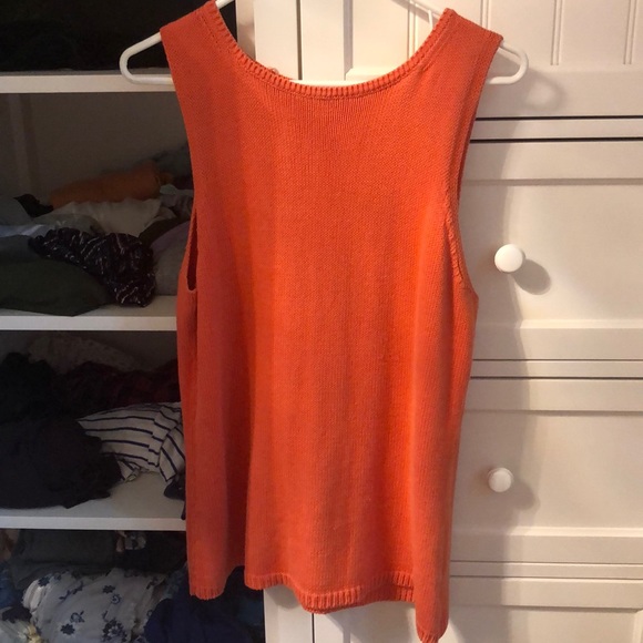 Eddie Bauer Tops - Eddie Bauer Vintage Sleeveless Tank 100% Cotton Knit Stitch with Hem Detailing